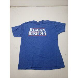 Tultex 241 Reagan Bush '84 Blue Short Sleeve T-shirt Size XL Eureka Clothing Co